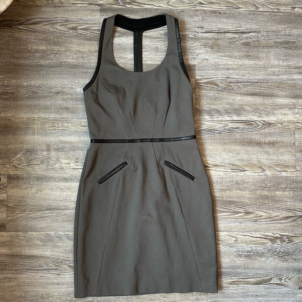 Cynthia Steffe T Back Dress With Leather Accents